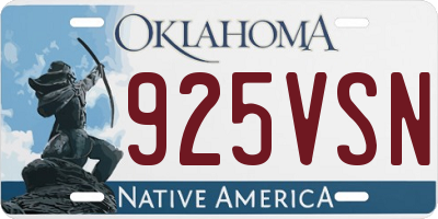 OK license plate 925VSN