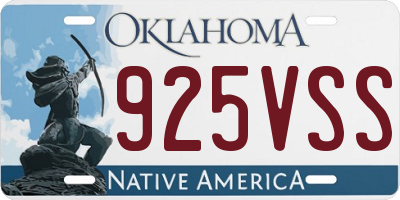 OK license plate 925VSS