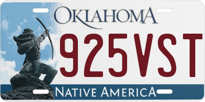 OK license plate 925VST