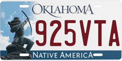 OK license plate 925VTA