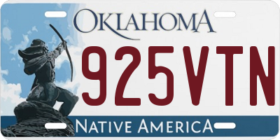 OK license plate 925VTN