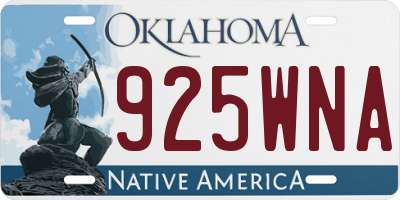 OK license plate 925WNA