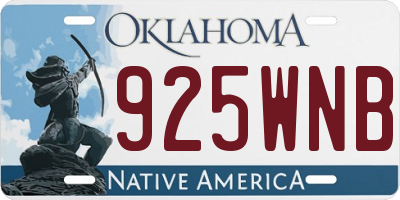 OK license plate 925WNB