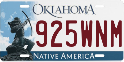 OK license plate 925WNM