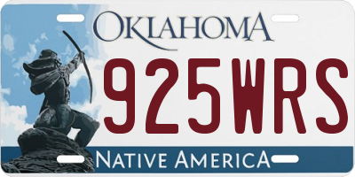 OK license plate 925WRS