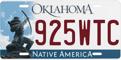 OK license plate 925WTC