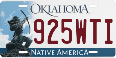 OK license plate 925WTI