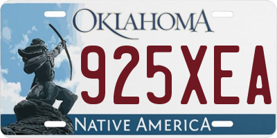 OK license plate 925XEA
