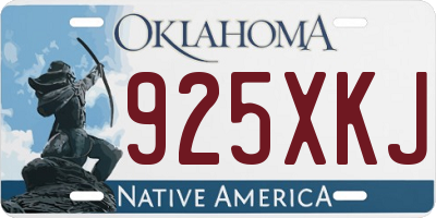 OK license plate 925XKJ