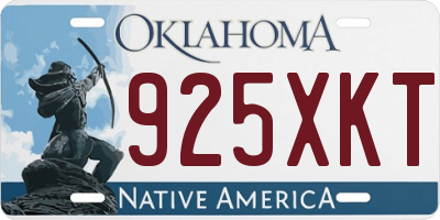 OK license plate 925XKT