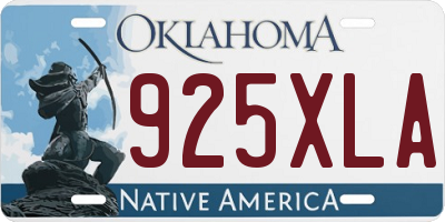 OK license plate 925XLA