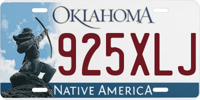 OK license plate 925XLJ