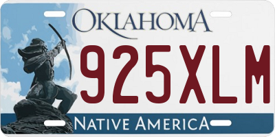 OK license plate 925XLM