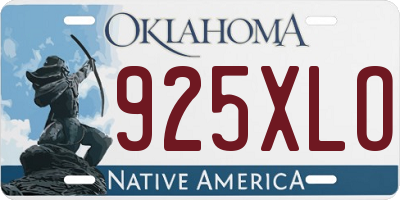 OK license plate 925XLO