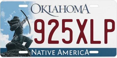 OK license plate 925XLP
