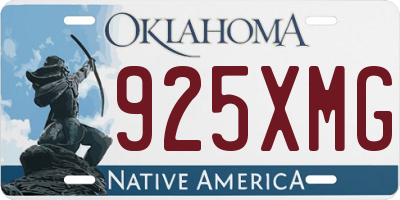 OK license plate 925XMG