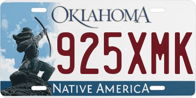 OK license plate 925XMK