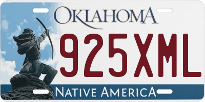 OK license plate 925XML