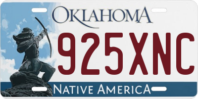 OK license plate 925XNC