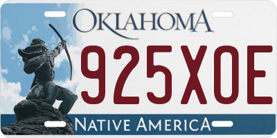 OK license plate 925XOE