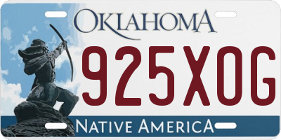 OK license plate 925XOG