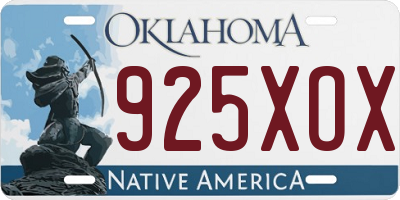 OK license plate 925XOX