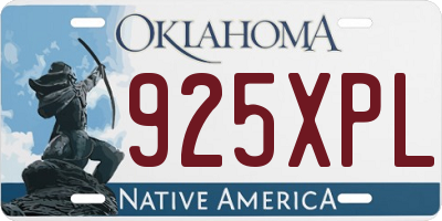 OK license plate 925XPL