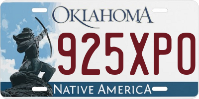 OK license plate 925XPO