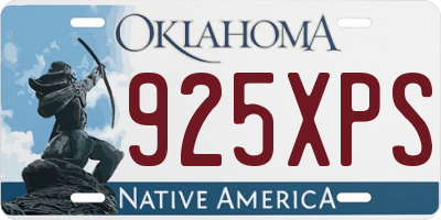 OK license plate 925XPS