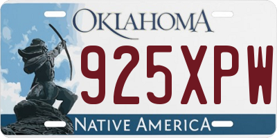 OK license plate 925XPW