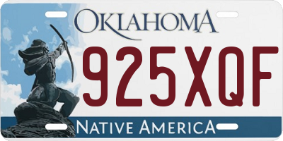 OK license plate 925XQF