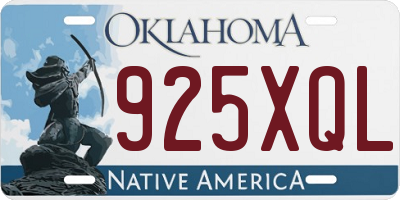 OK license plate 925XQL