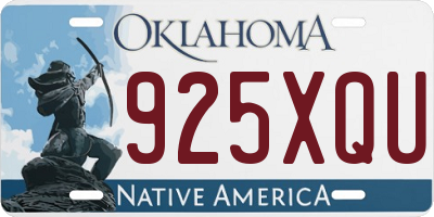 OK license plate 925XQU