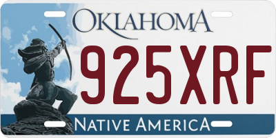 OK license plate 925XRF