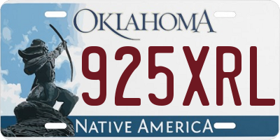 OK license plate 925XRL