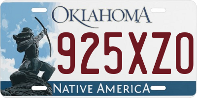 OK license plate 925XZO