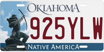 OK license plate 925YLW