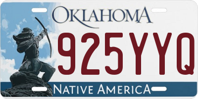 OK license plate 925YYQ