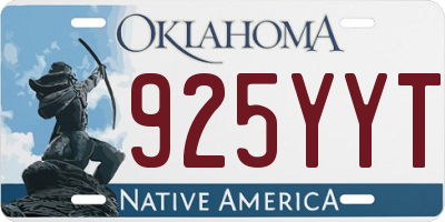 OK license plate 925YYT