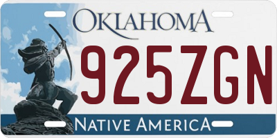 OK license plate 925ZGN