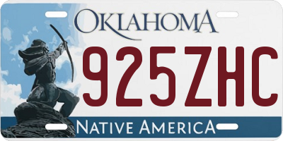 OK license plate 925ZHC