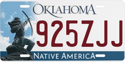OK license plate 925ZJJ