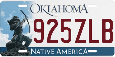 OK license plate 925ZLB