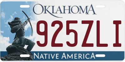 OK license plate 925ZLI