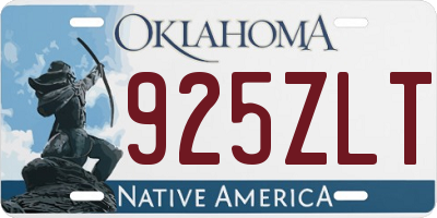 OK license plate 925ZLT
