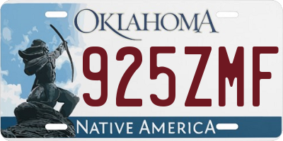 OK license plate 925ZMF