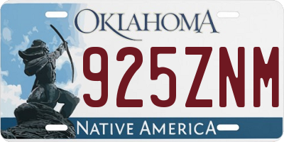OK license plate 925ZNM