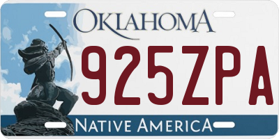 OK license plate 925ZPA