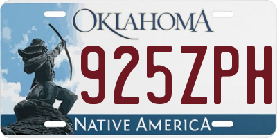 OK license plate 925ZPH