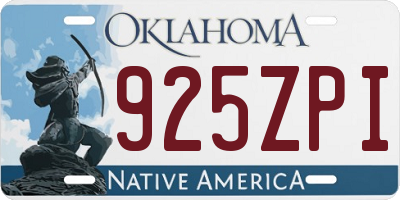 OK license plate 925ZPI
